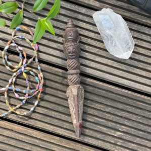 Phurba / sztylet rytualny / drewno / 27 cm / Nepal 