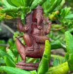 Ganesha posążek drewniany / Sri Lanka /  26 cm