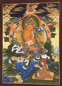 MANJUSHRI / 72x53 cm / Thanka buddyjska z Nepalu / ręcznie malowana