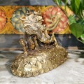 Świecznik / smok / mosiądz / wysokość 12 cm / Nepal