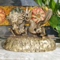 Świecznik / smok / mosiądz / wysokość 12 cm / Nepal