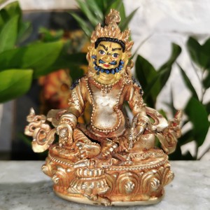 Posążek Jambhala / mosiądz / wysokość 10 cm / Nepal