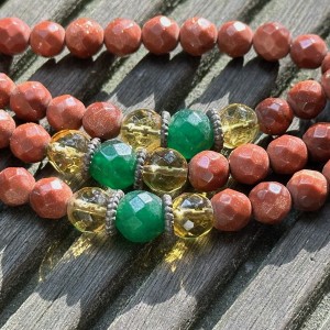 Mala z Kathmandu 108 / piasek pustyni kulka fasetowana 7,5mm