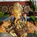 Posążek TAŃCZĄCY GANESHA / mosiądz / wysokość 25 cm / Nepal