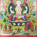 Obraz na płótnie Chenrezig / 83.5 x 58 cm / Nepal / ręcznie malowana