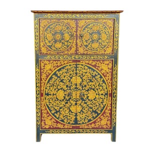 Szafka orientalna złote ornamenty / Nepal / wys.107 cm / himalajska