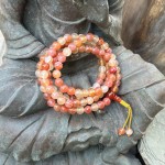 Mala buddyjska 108 / AGAT POMARAŃCZOWY / 8 mm / do mantrowania / Bodhgaya