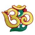 Symbol Om żółty 14,5cm Mantra Buddyzm drewno