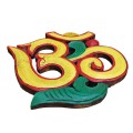Symbol Om żółty 14,5cm Mantra Buddyzm drewno