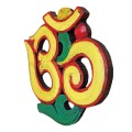 Symbol Om żółty 14,5cm Mantra Buddyzm drewno