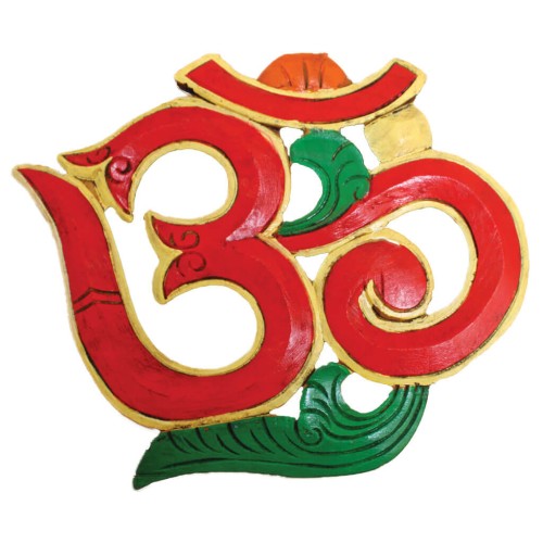 Symbol Om czerwony 19x 22,5cm Mantra Buddyzm