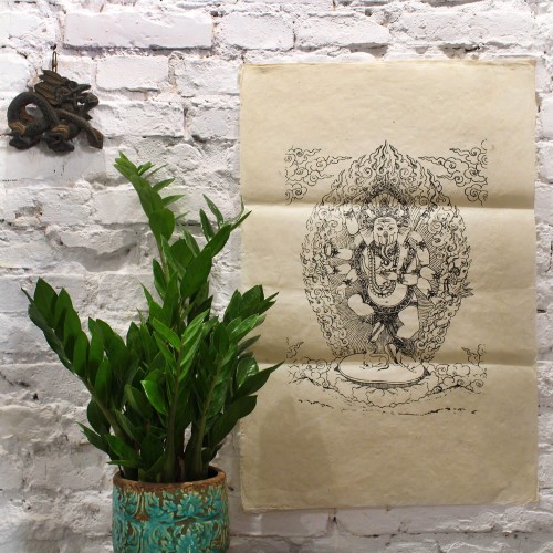 Plakat Obraz papier czerpany Ganesza Buddyzm.jpg