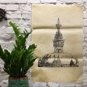 Plakat Obraz papier czerpany Stupa Buddyzm