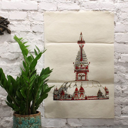 Plakat Obraz papier czerpany Stupa Nepal Buddyzm.jpg