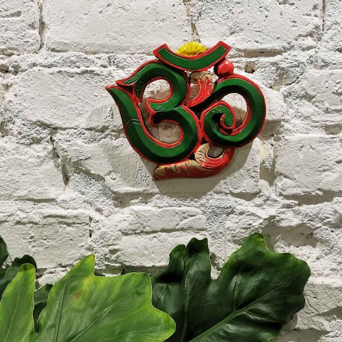 Sylaba Om zielona 16x17cm Mantra Buddyzm.jpg